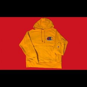 ♠️Yellow Champion patch hoodie